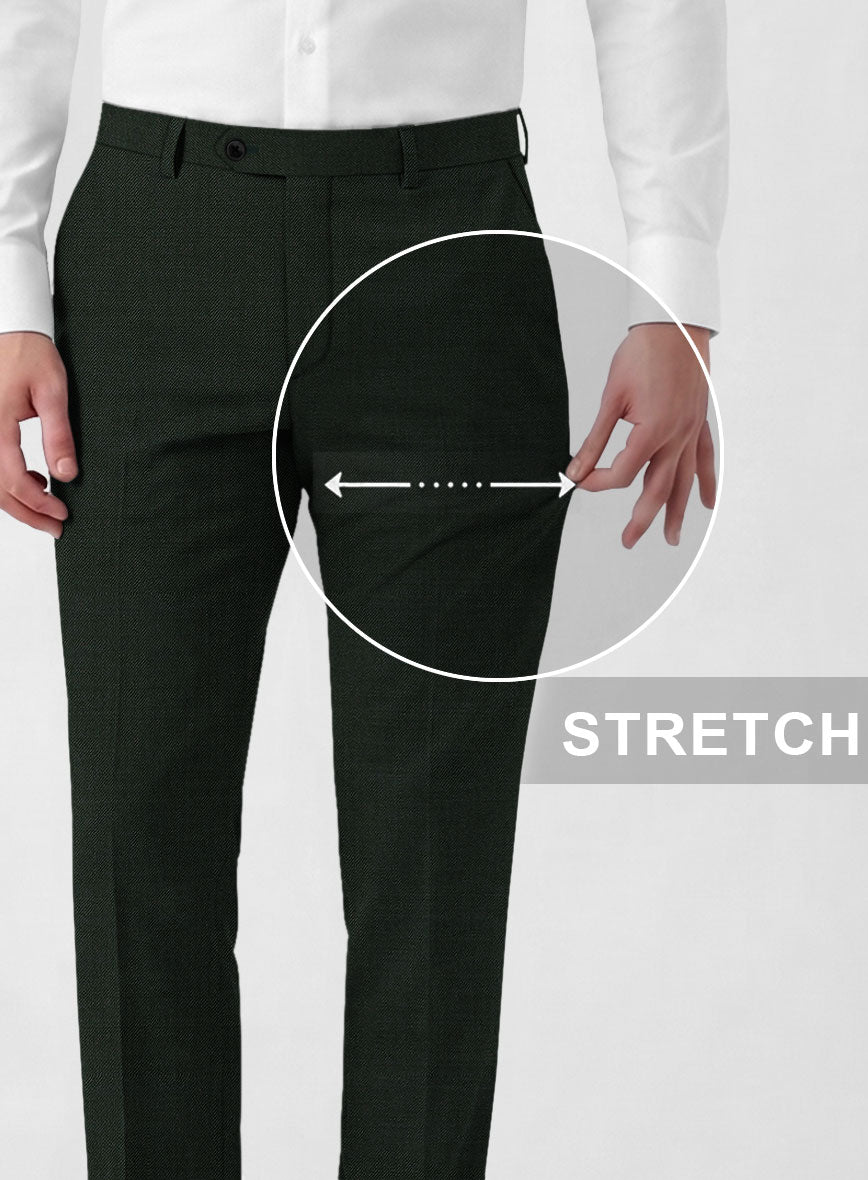 Marco Stretch Dark Green Wool Pants - StudioSuits