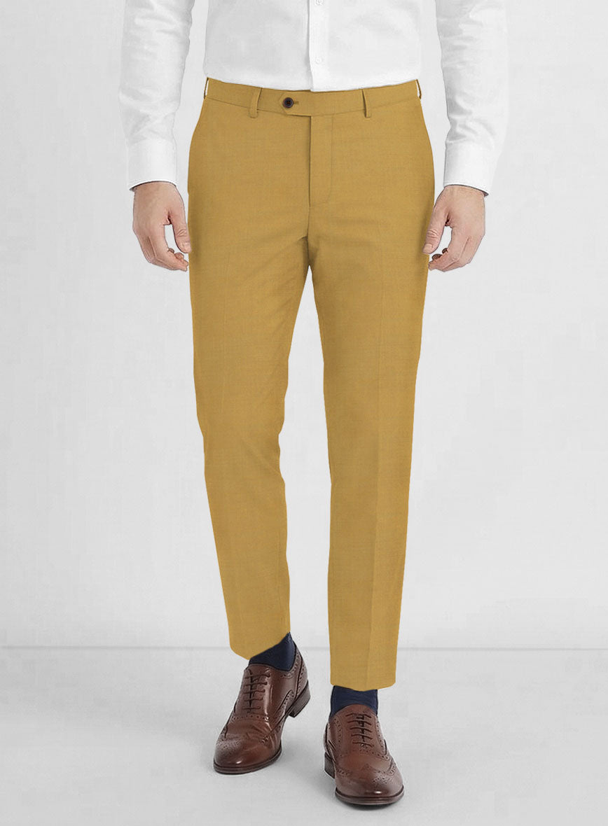 Marco Stretch Mustard Wool Pants - StudioSuits