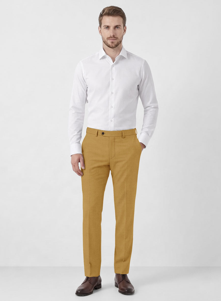 Marco Stretch Mustard Wool Pants - StudioSuits