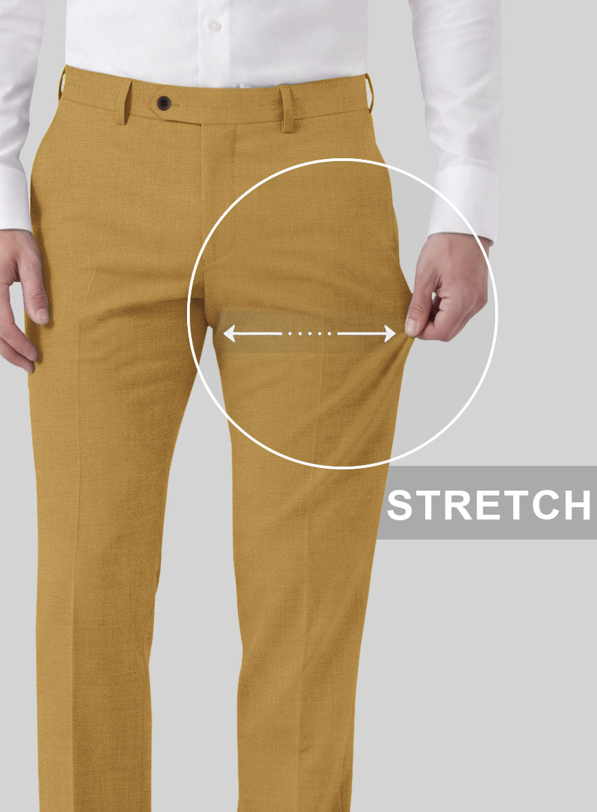 Marco Stretch Mustard Wool Pants - StudioSuits