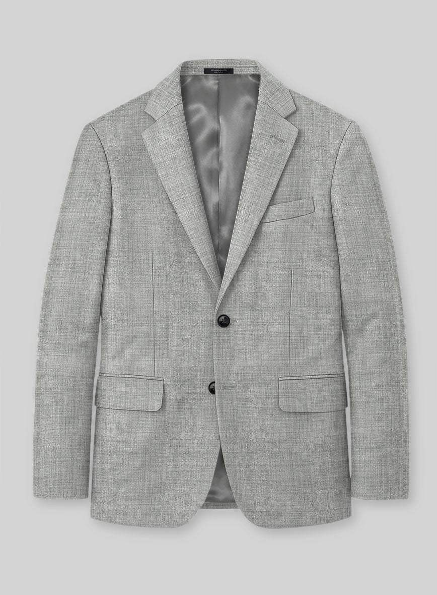Marco Stretch Worsted Light Gray Wool Jacket - StudioSuits