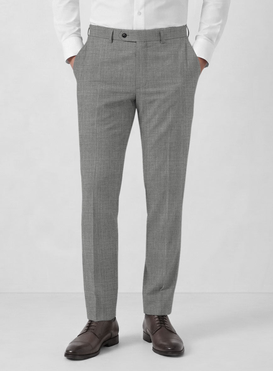 Marco Stretch Worsted Mid Gray Wool Pants - StudioSuits