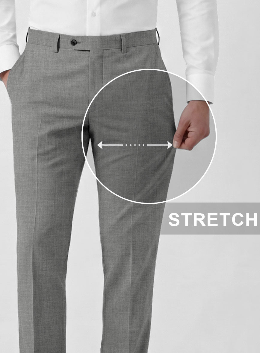 Marco Stretch Worsted Mid Gray Wool Pants - StudioSuits