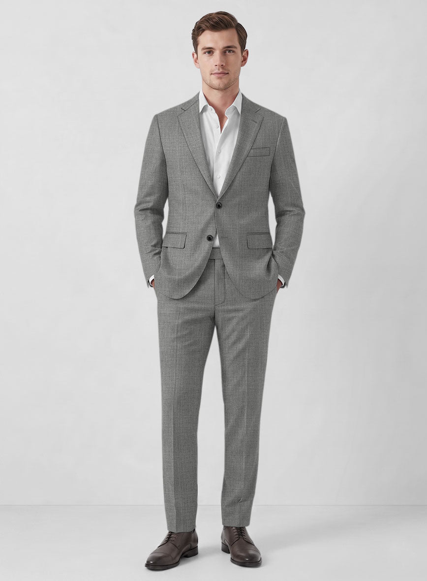 Marco Stretch Worsted Mid Gray Wool Suit - StudioSuits