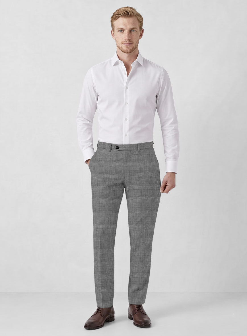 Marco Stretch Belluno Glen Wool Pants - StudioSuits