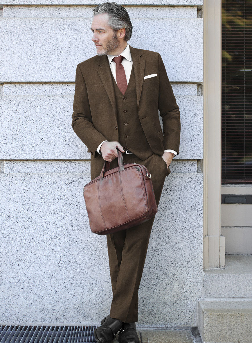Marco Stretch Brown Wool Suit - StudioSuits