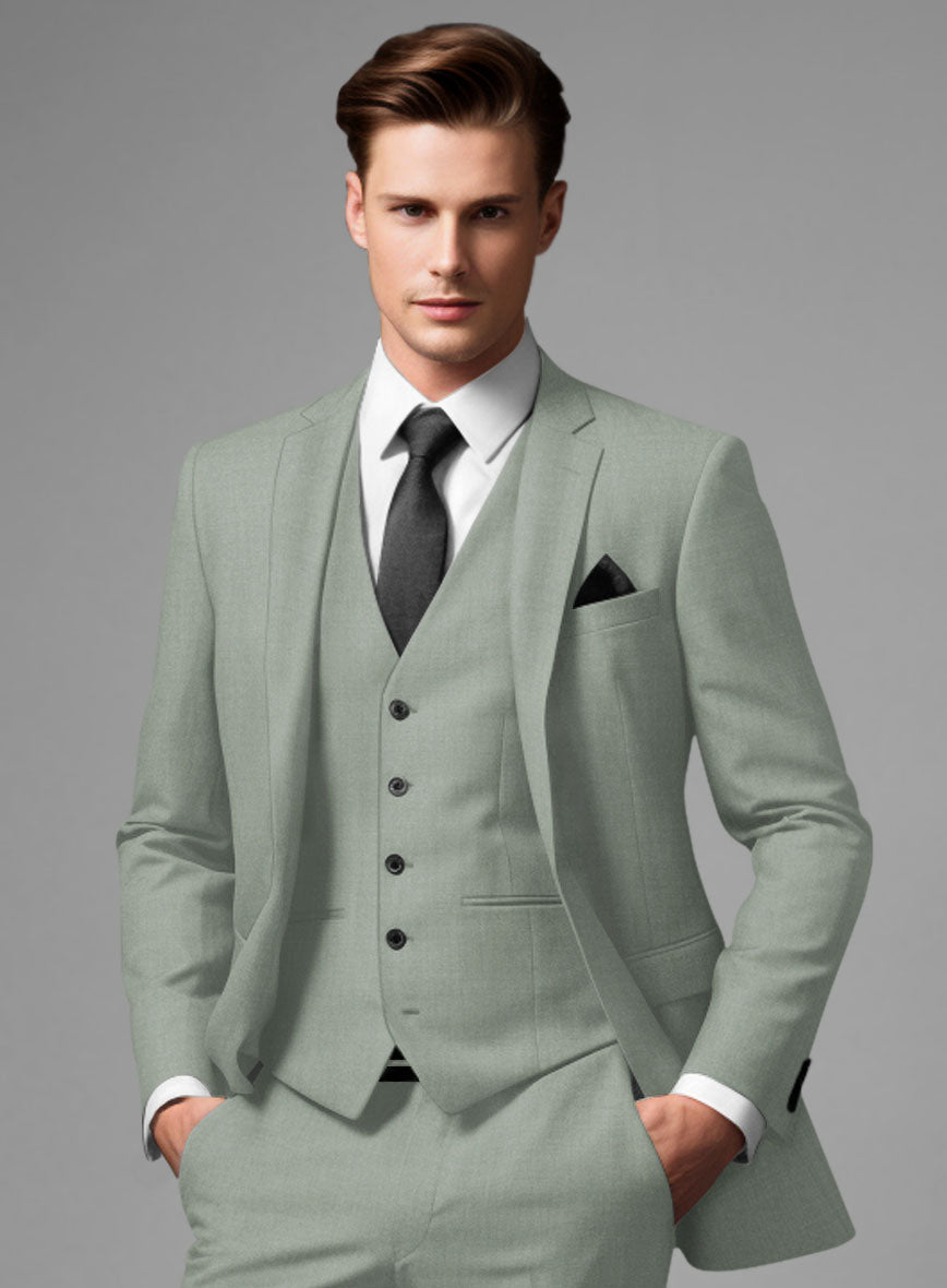 Marco Stretch Cadet Green Wool Suit - StudioSuits