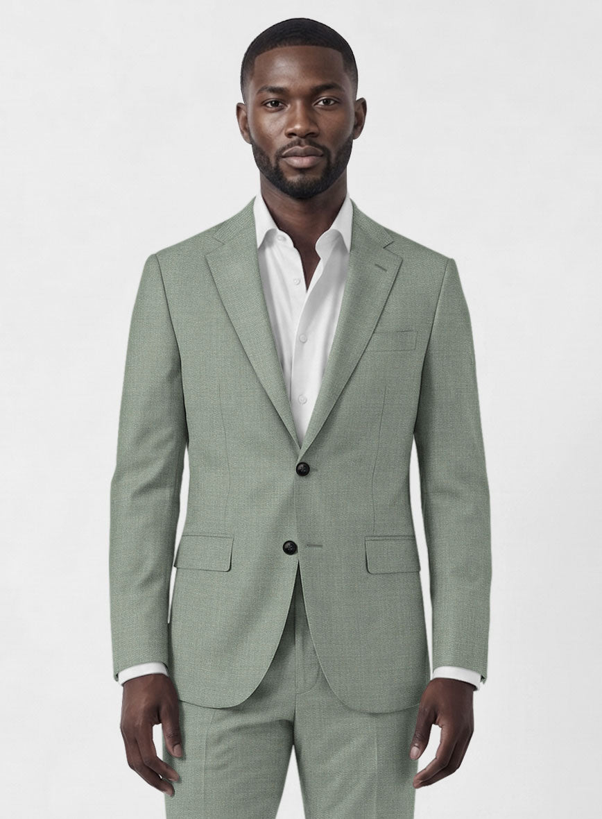 SUIT SELECT マルゾット　グリーン　スーツ　A4. Marco Stretch Cadet Green Wool Suit – StudioSuits