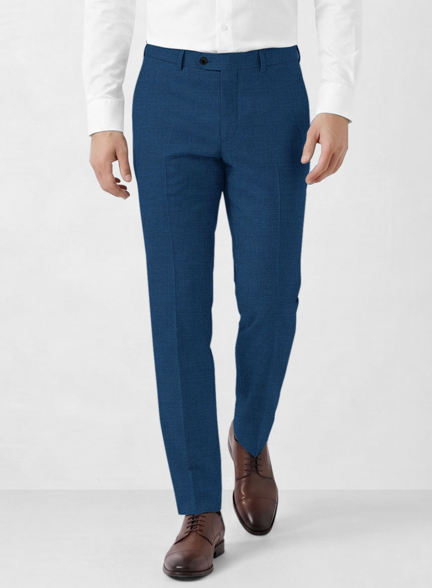Marco Stretch Casa Blue Wool Pants - StudioSuits