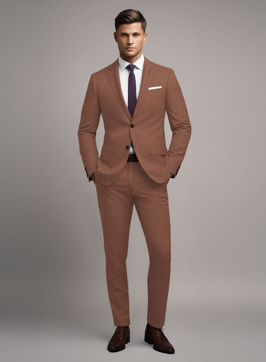 Marco Stretch Chestnut Wool Suit - StudioSuits