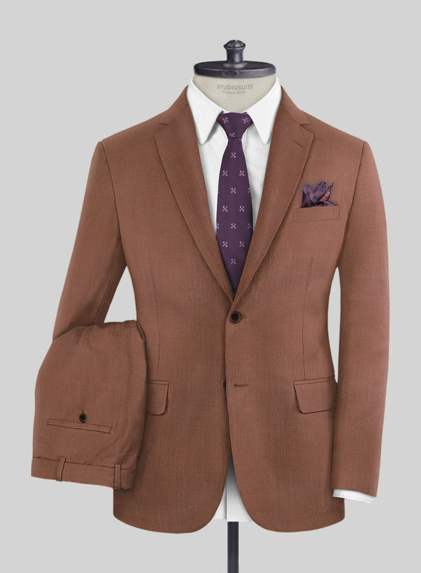 Marco Stretch Chestnut Wool Suit - StudioSuits