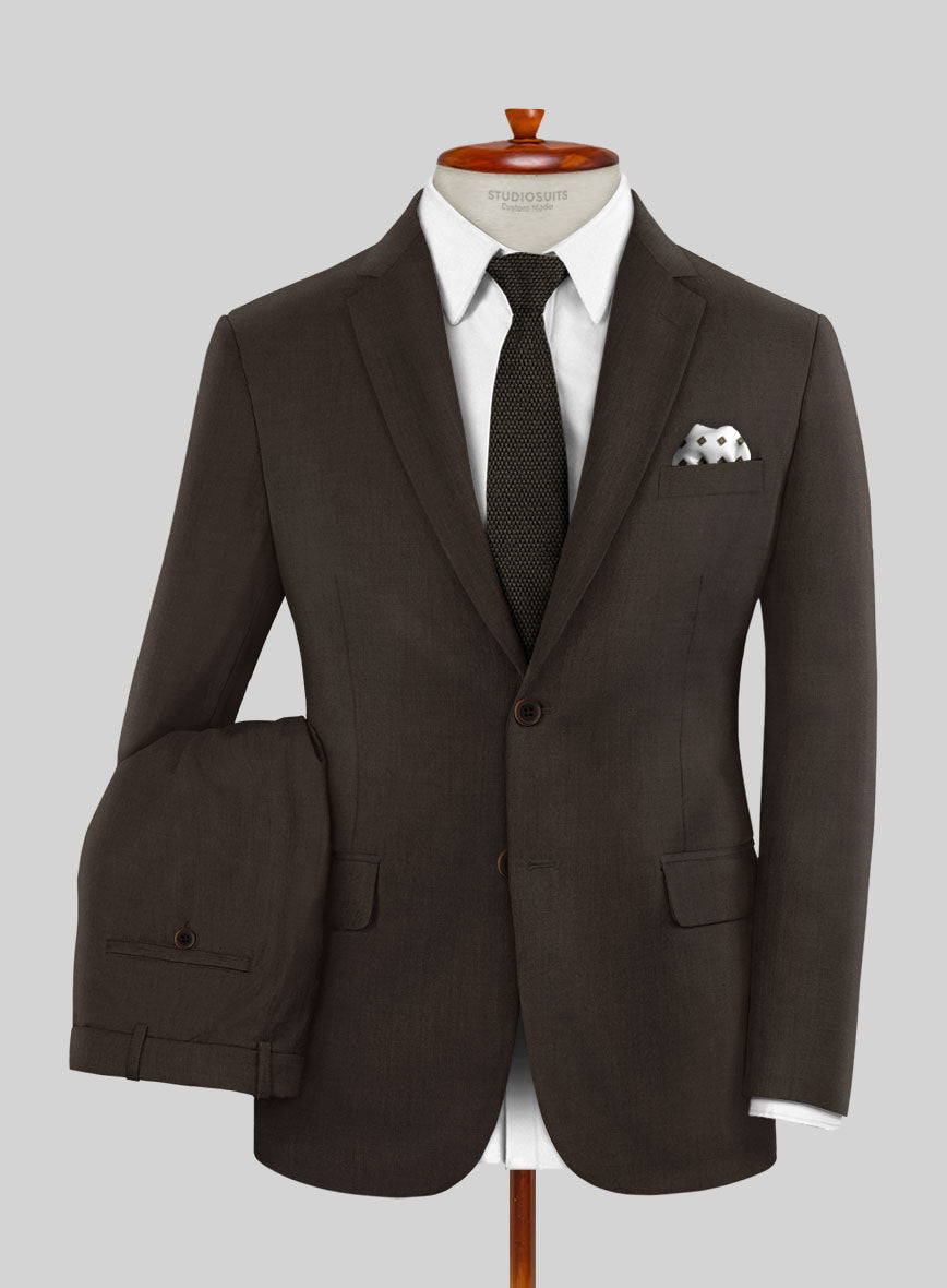 Marco Stretch Coffee Brown Wool Suit - StudioSuits