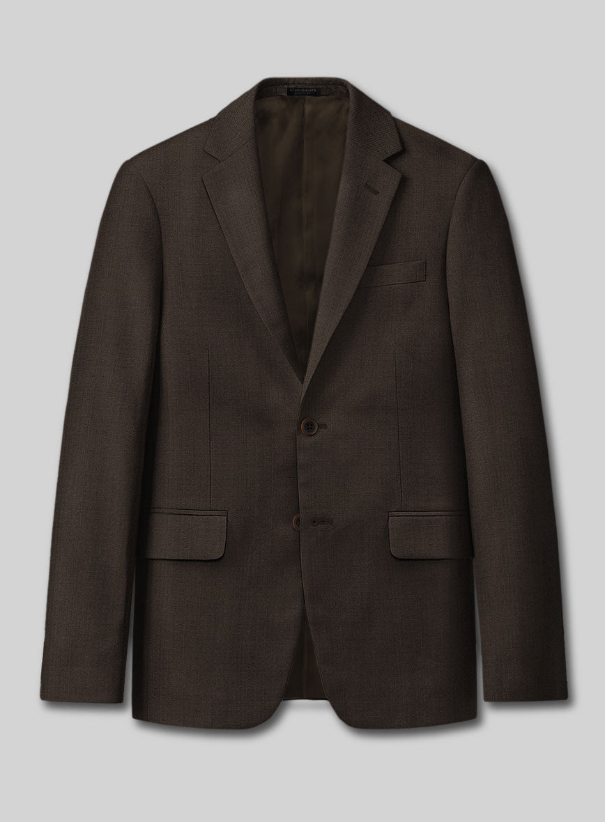 Marco Stretch Coffee Brown Wool Jacket - StudioSuits