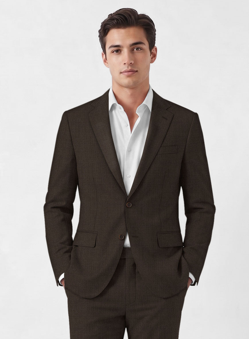 Marco Stretch Coffee Brown Wool Jacket - StudioSuits