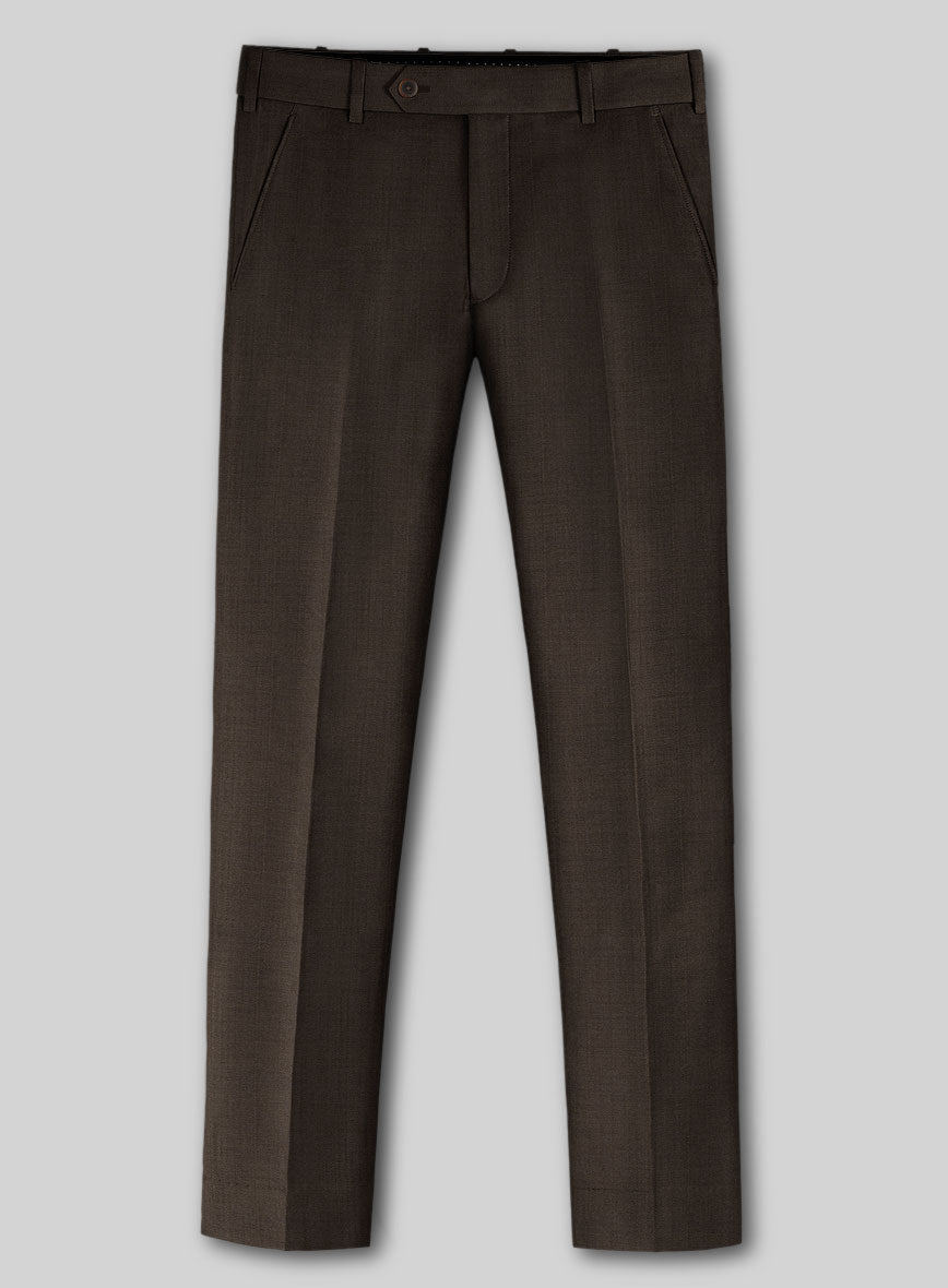 Marco Stretch Coffee Brown Wool Pants - StudioSuits