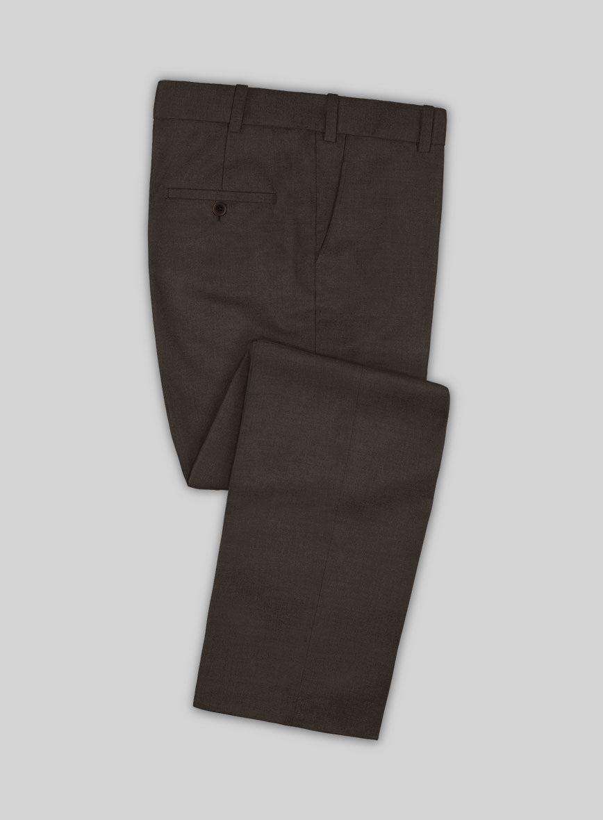 Marco Stretch Coffee Brown Wool Pants - StudioSuits