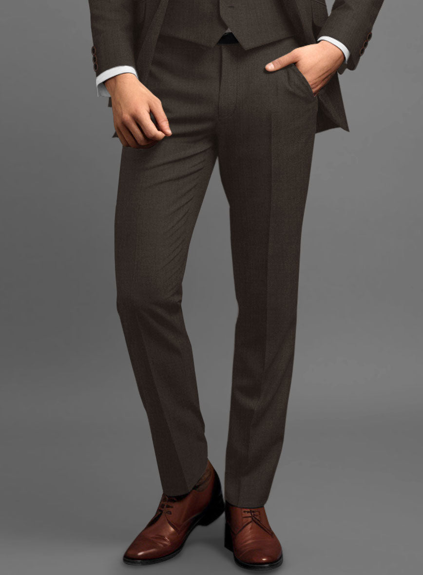 Marco Stretch Coffee Brown Wool Suit - StudioSuits