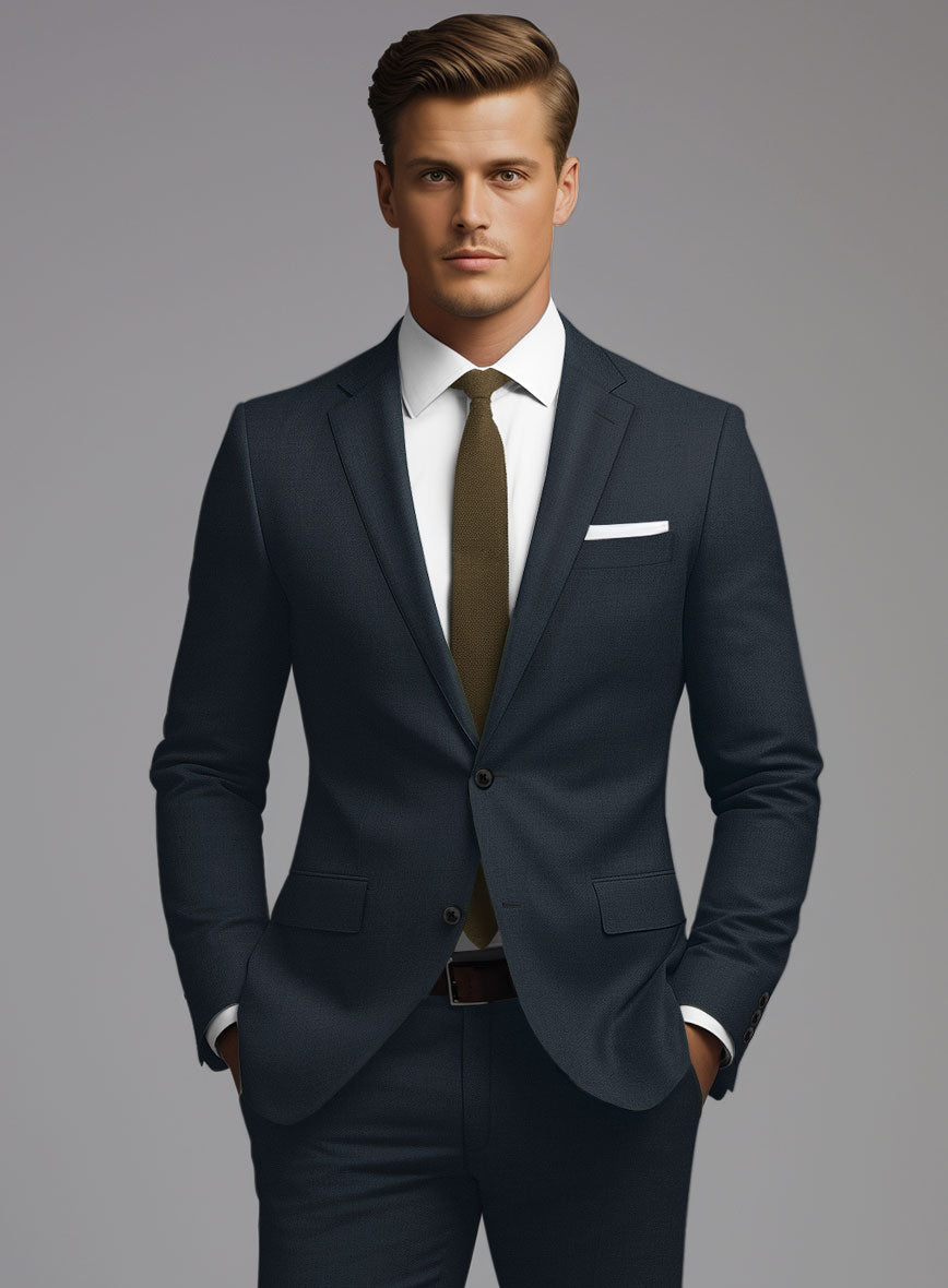 Marco Stretch Dark Blue Wool Suit - StudioSuits