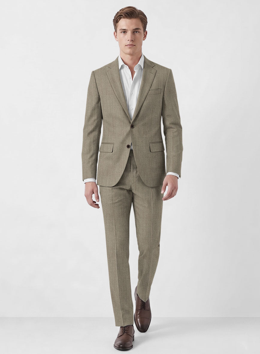 Marco Stretch Dark Beige Wool Suit - StudioSuits