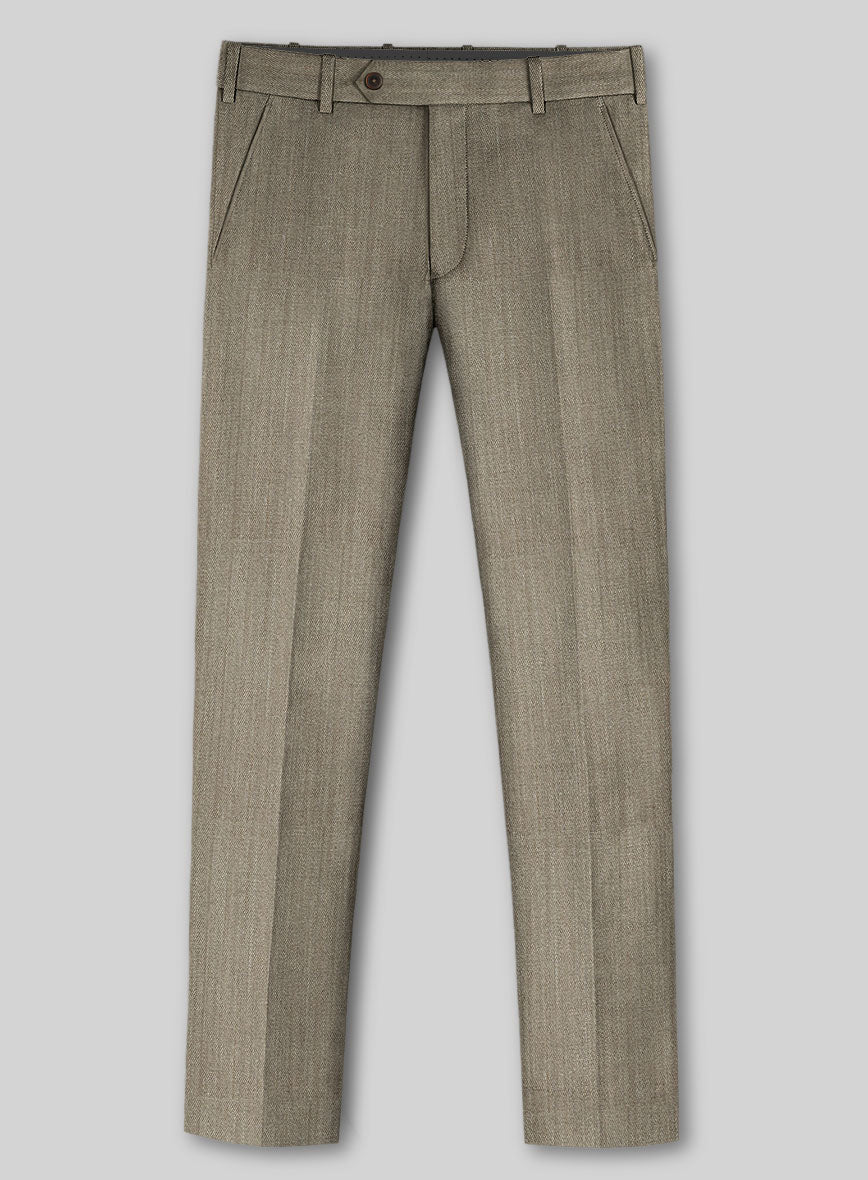 Marco Stretch Dark Beige Wool Pants - StudioSuits