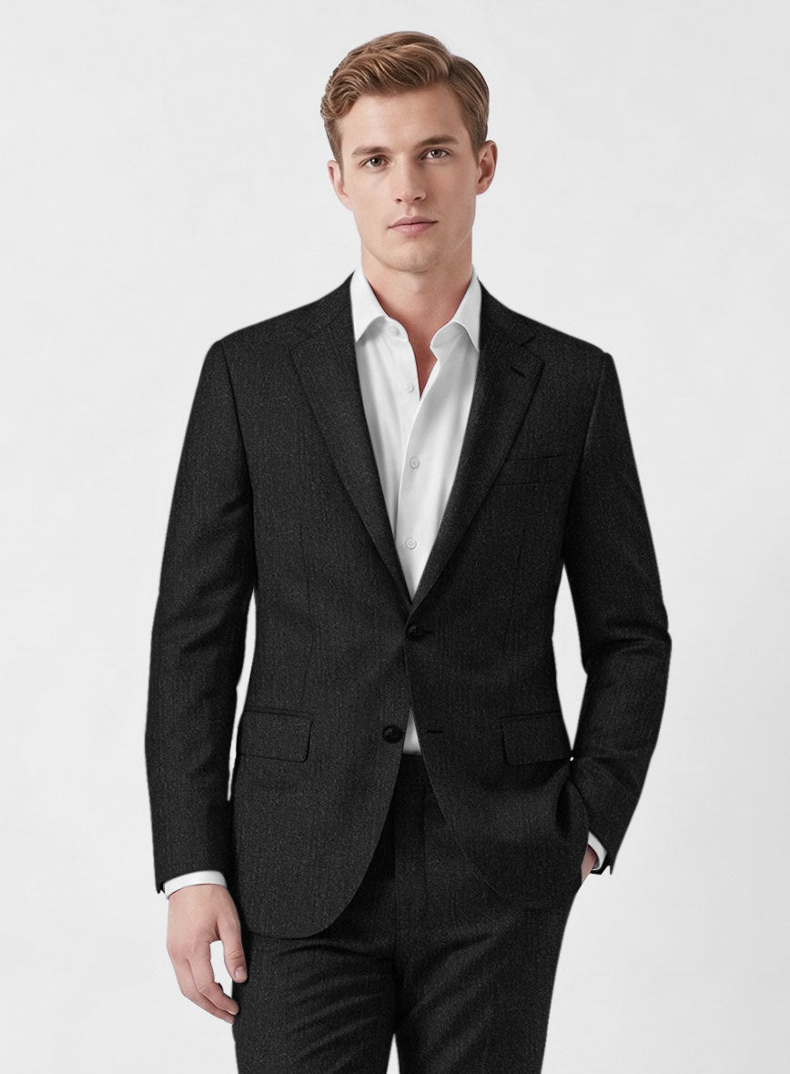 Marco Stretch Dark Charcoal Wool Jacket - StudioSuits