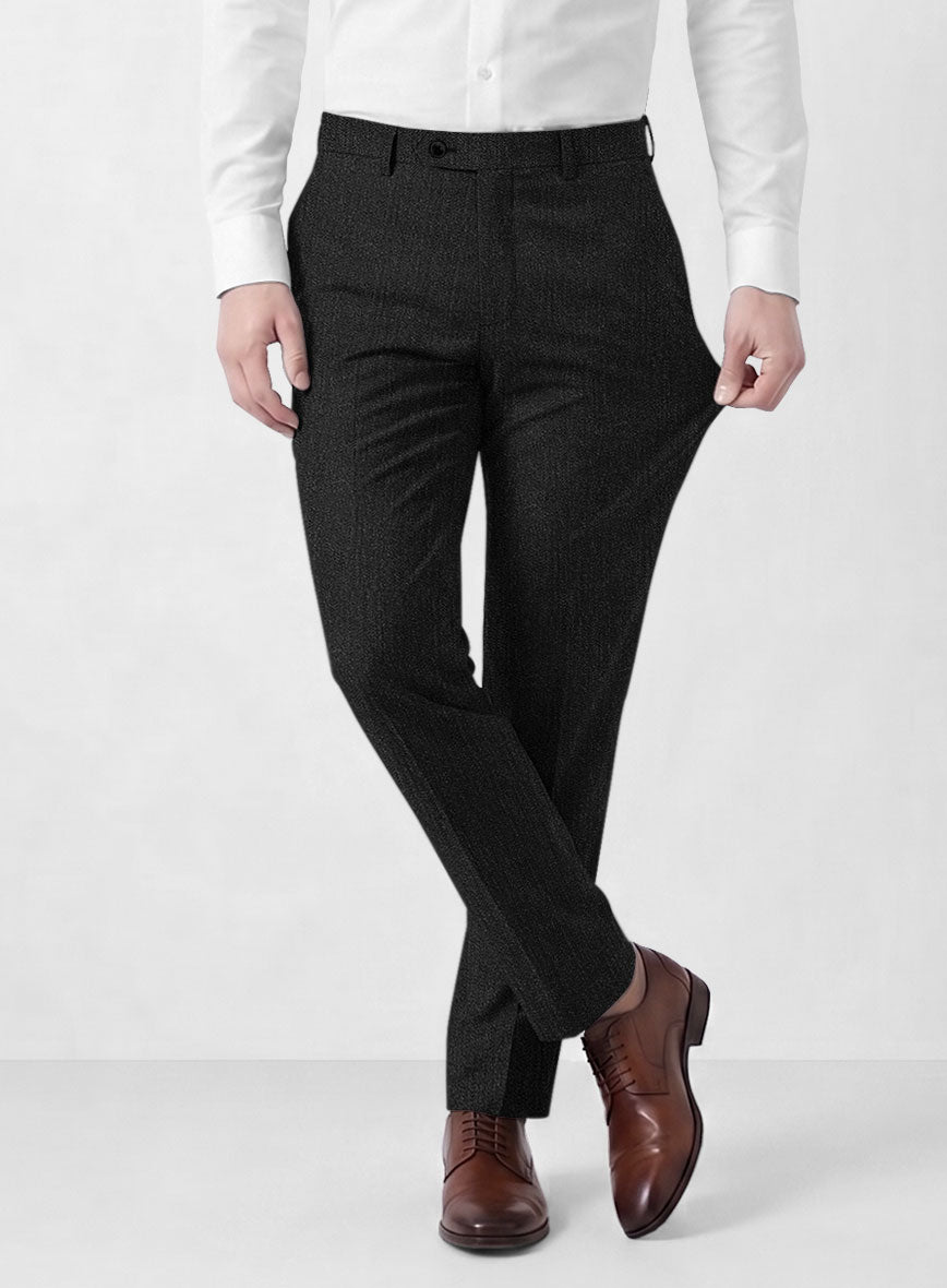 Marco Stretch Dark Charcoal Wool Pants - StudioSuits