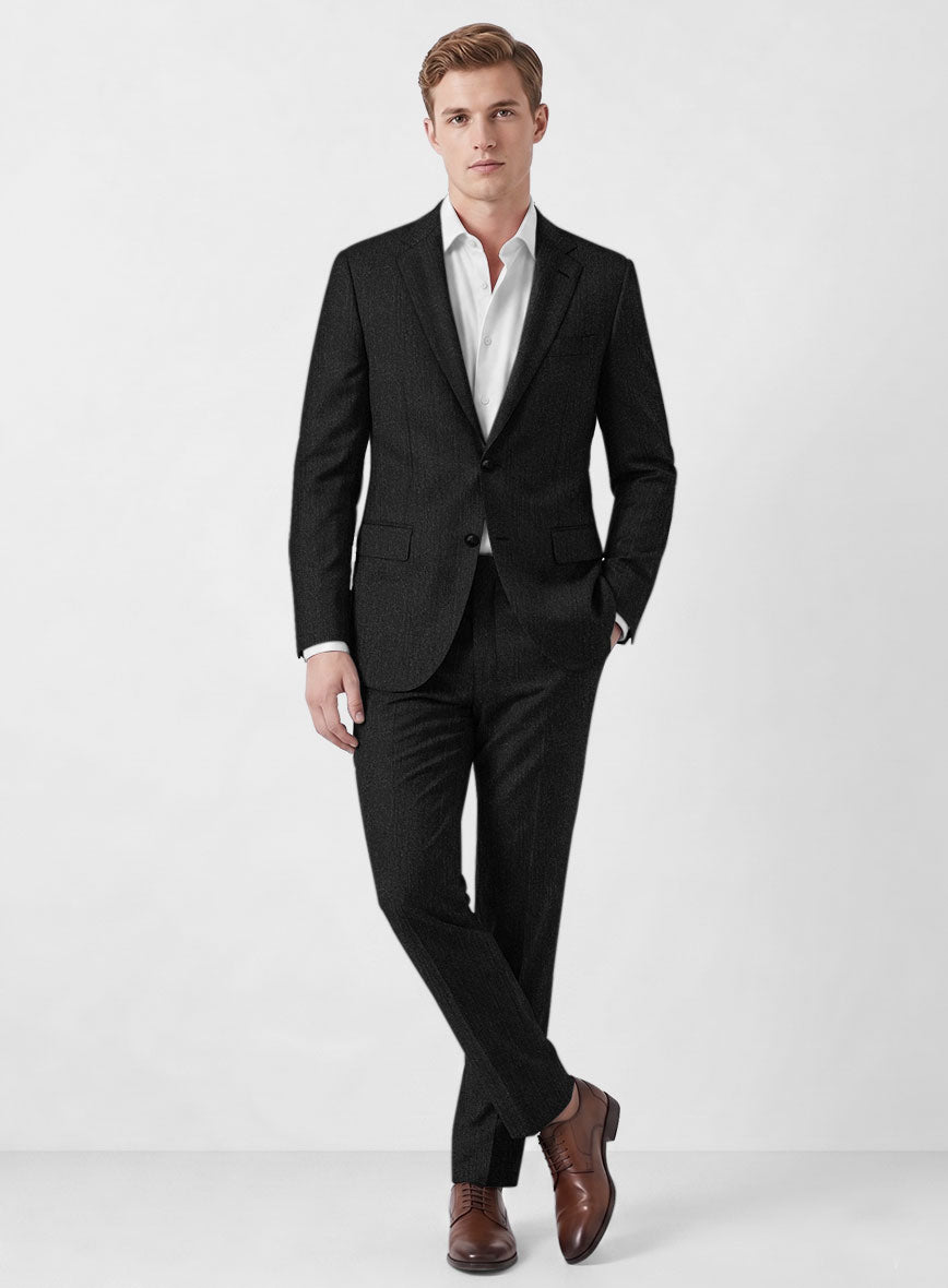 Marco Stretch Dark Charcoal Wool Suit - StudioSuits