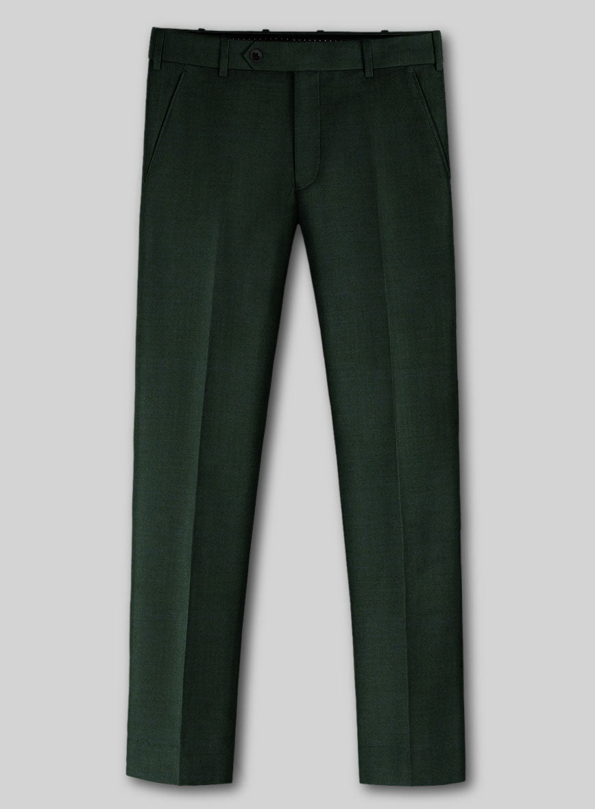 Marco Stretch Dark Green Wool Pants - StudioSuits