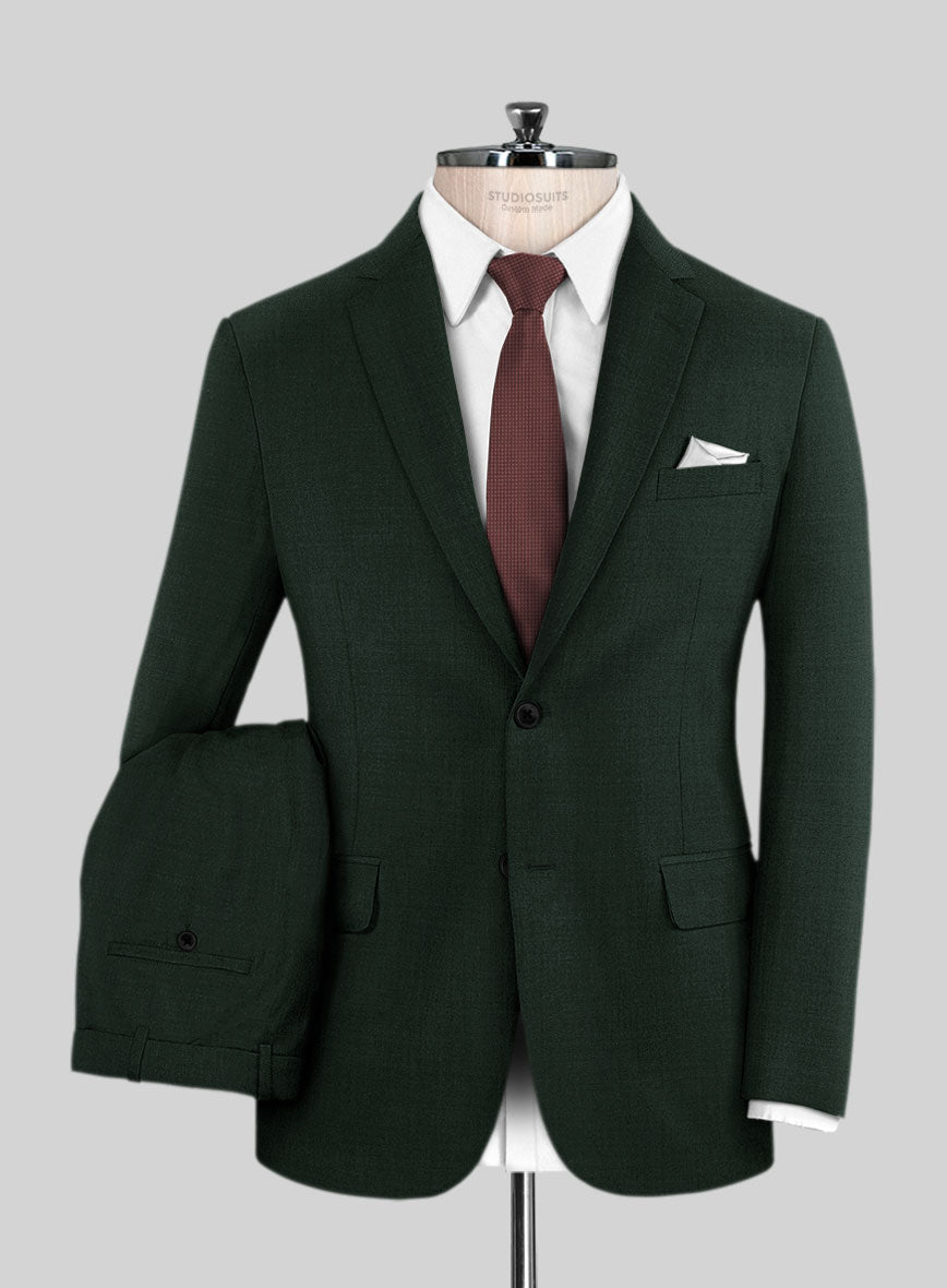 Marco Stretch Dark Green Wool Suit - StudioSuits