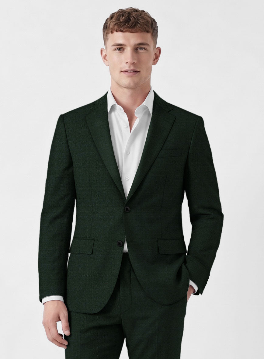 Marco Stretch Dark Green Wool Suit - StudioSuits