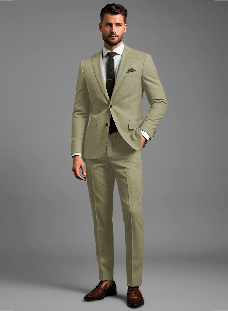Marco Stretch Dark Khaki Wool Suit - StudioSuits