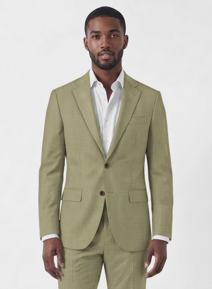 Marco Stretch Dark Khaki Wool Jacket - StudioSuits