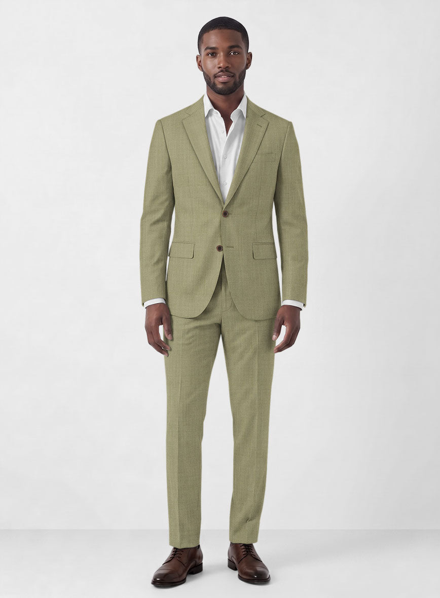 Marco Stretch Dark Khaki Wool Suit - StudioSuits