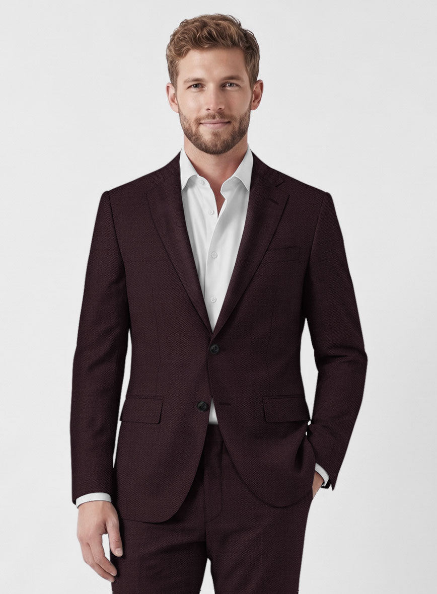Marco Stretch Dark Wine Wool Jacket - StudioSuits