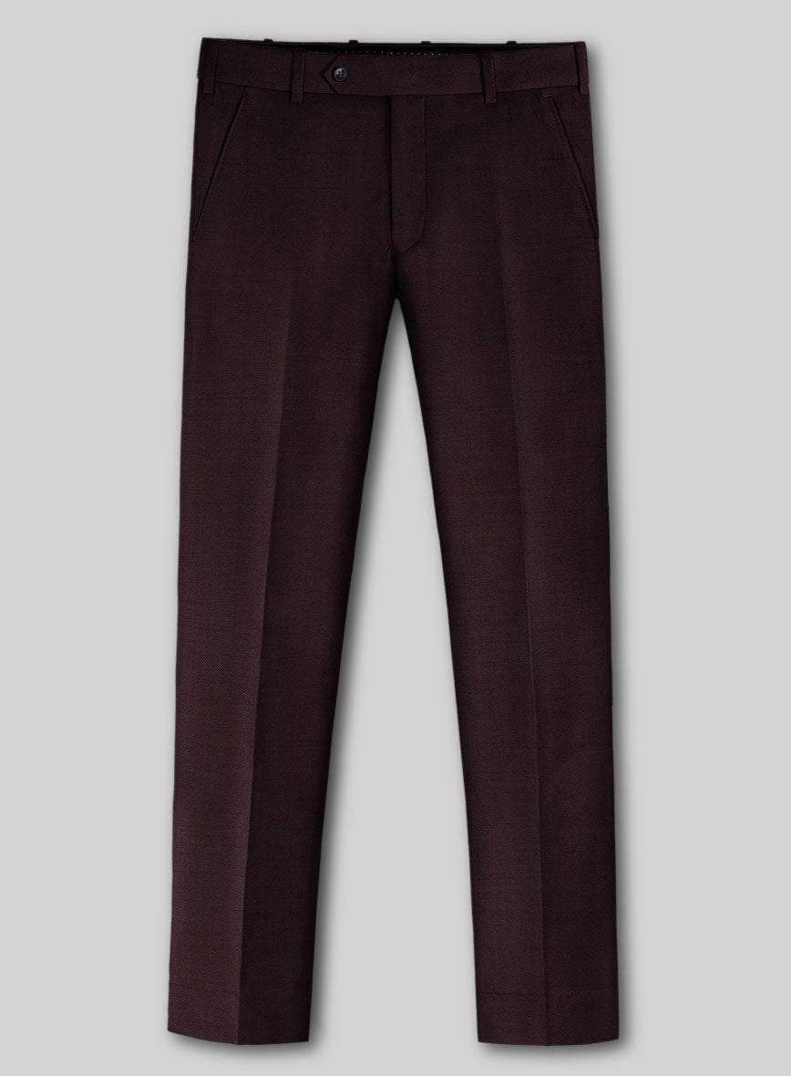 Marco Stretch Dark Wine Wool Pants - StudioSuits