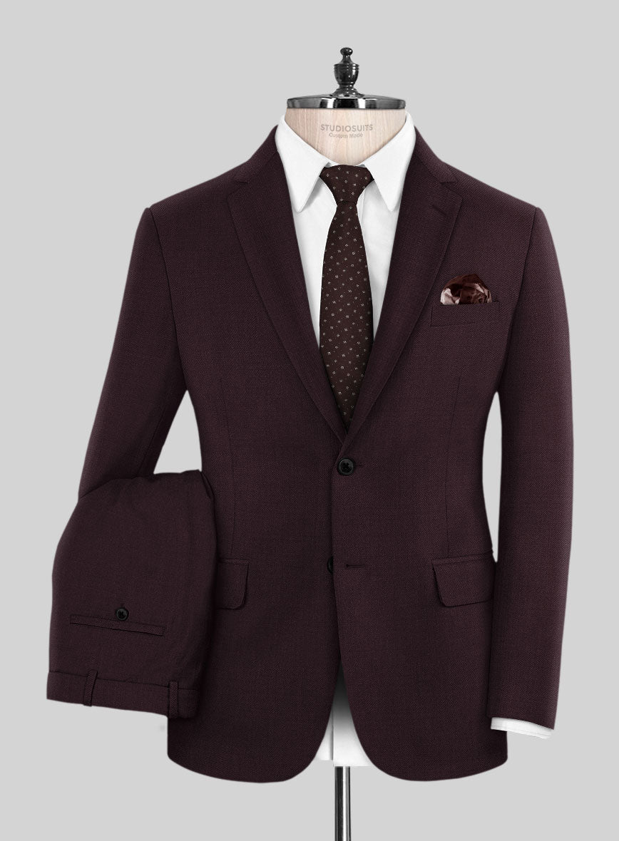Marco Stretch Dark Wine Wool Suit - StudioSuits