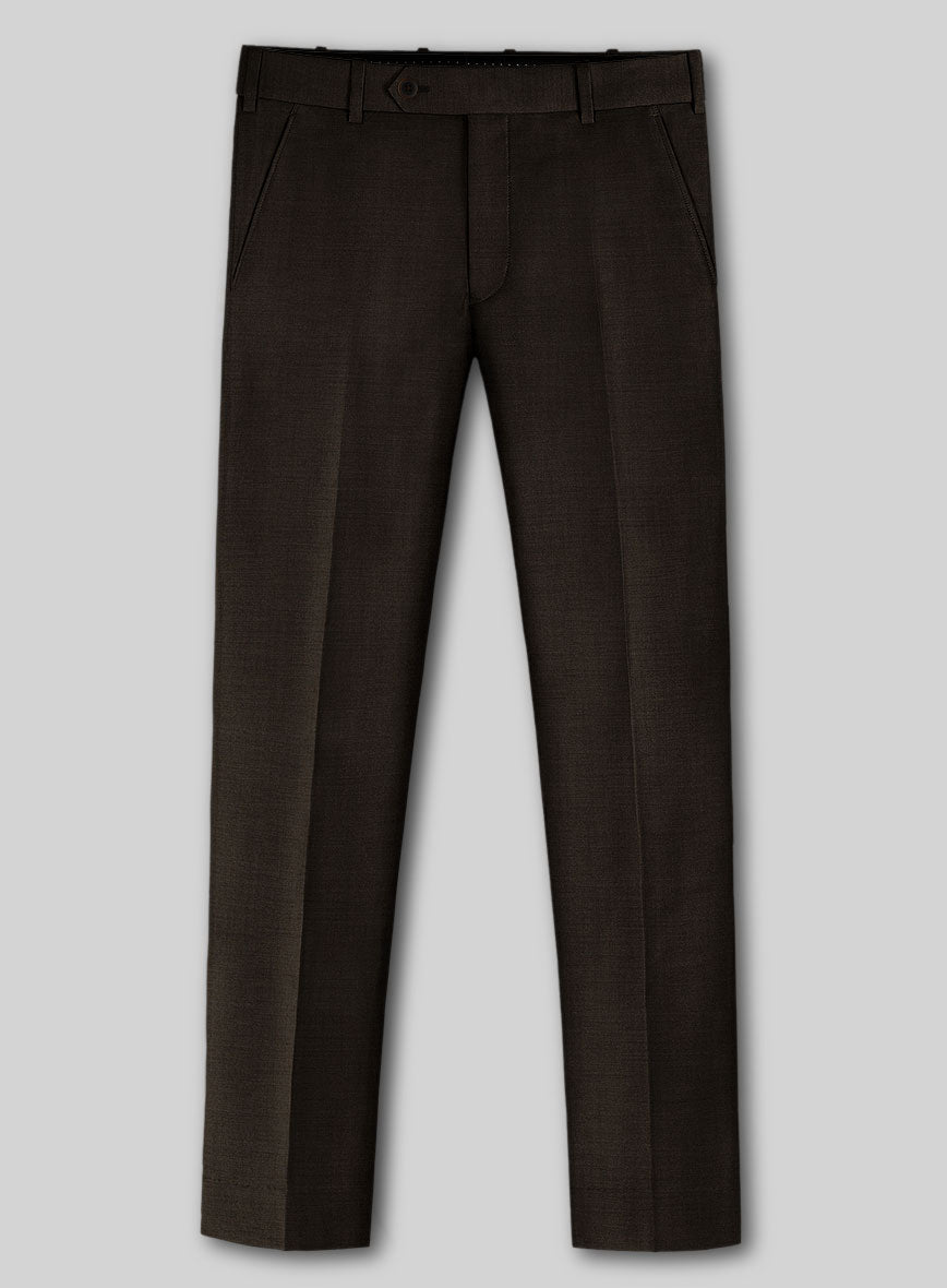 Marco Stretch Deep Brown Wool Pants - StudioSuits