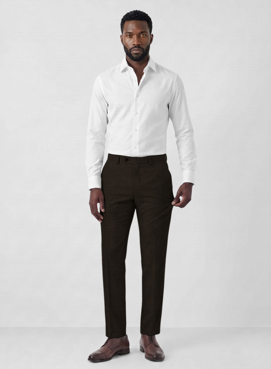 Marco Stretch Deep Brown Wool Pants - StudioSuits