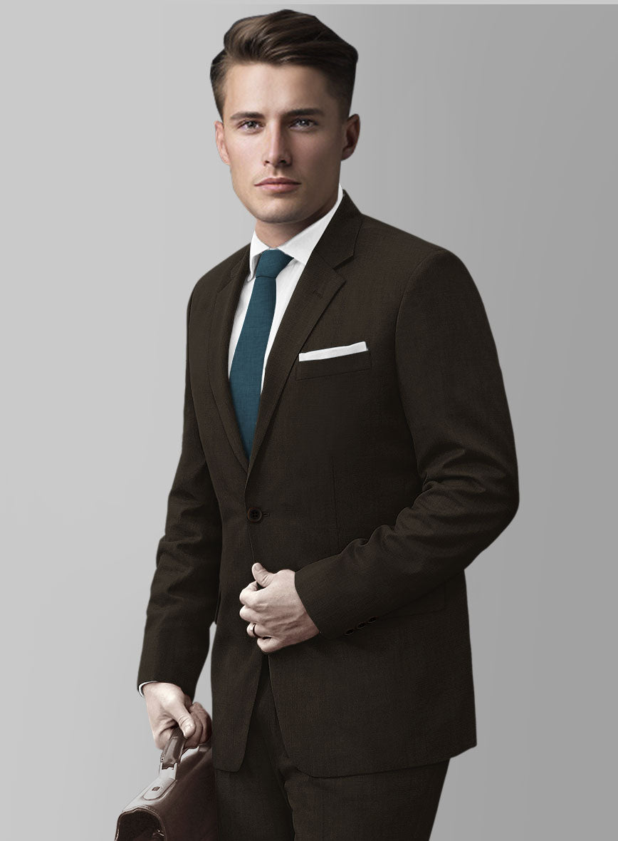 Marco Stretch Deep Brown Wool Suit - StudioSuits