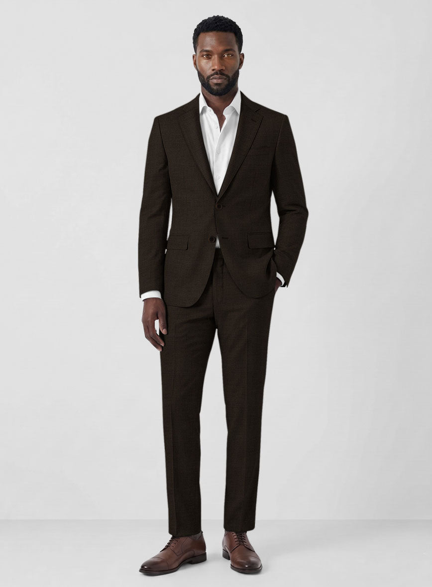 Marco Stretch Deep Brown Wool Suit - StudioSuits