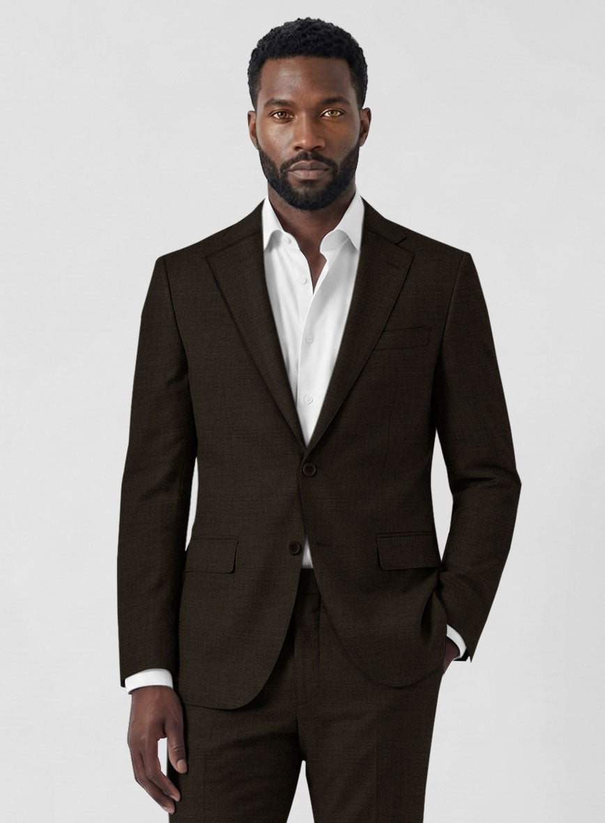 Marco Stretch Deep Brown Wool Suit - StudioSuits