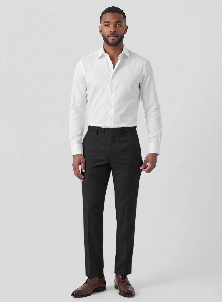 Marco Stretch Deep Gray Wool Pants - StudioSuits