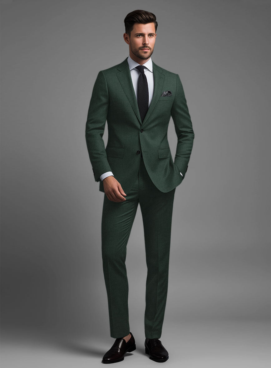 Marco Stretch Hunter Green Wool Suit - StudioSuits