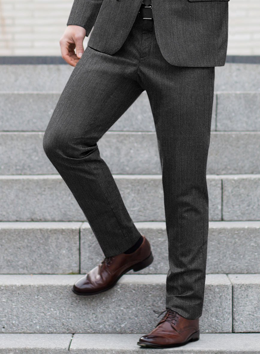 Marco Stretch Iron Gray Wool Pants - StudioSuits