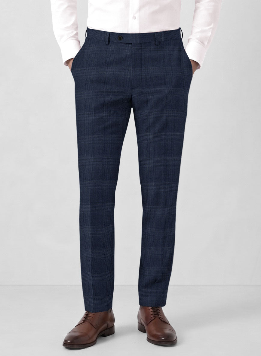 Marco Stretch Lavetti Glen Wool Pants - StudioSuits
