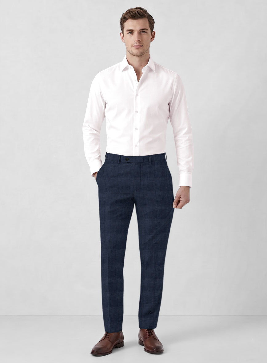 Marco Stretch Lavetti Glen Wool Pants - StudioSuits