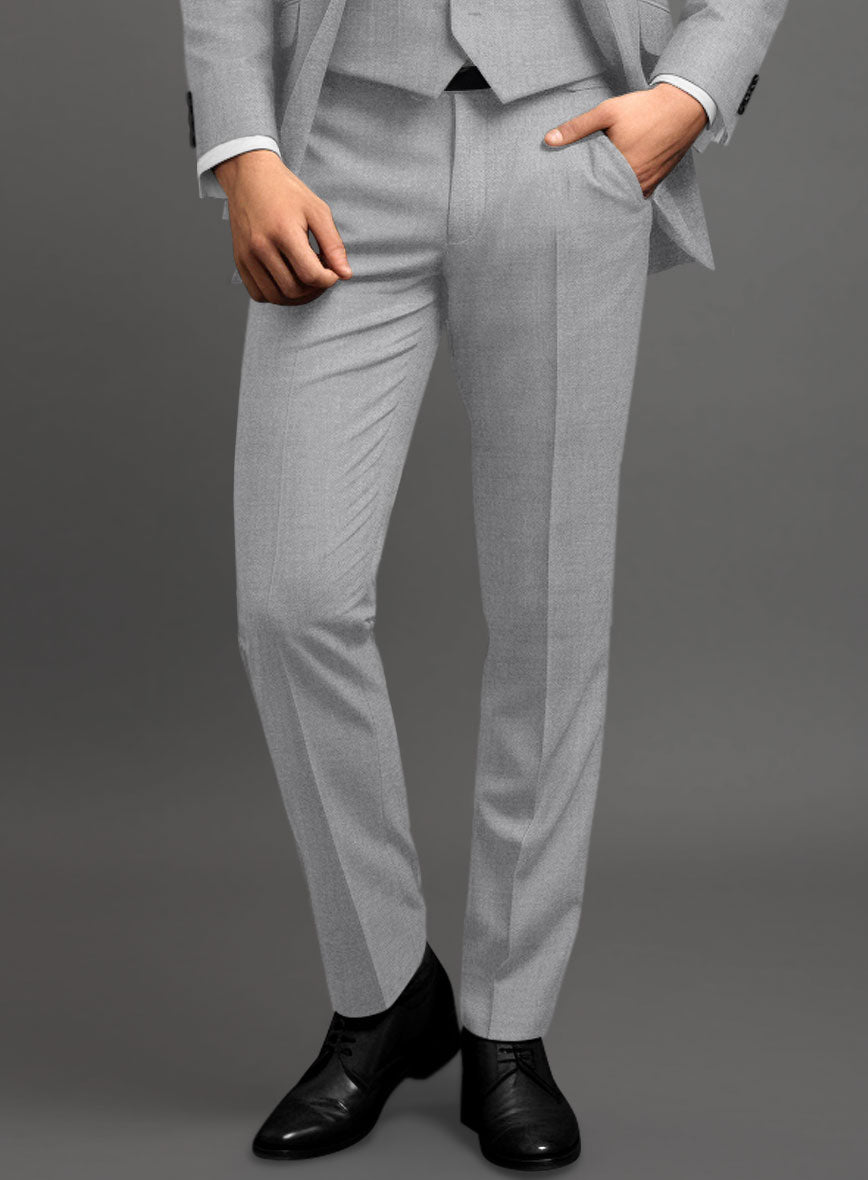 Marco Stretch Light Gray Wool Pants - StudioSuits