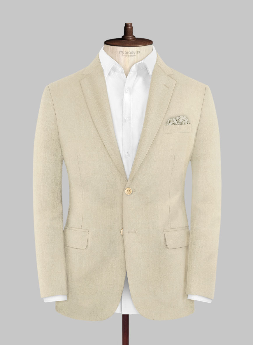 Marco Stretch Light Beige Wool Jacket – StudioSuits
