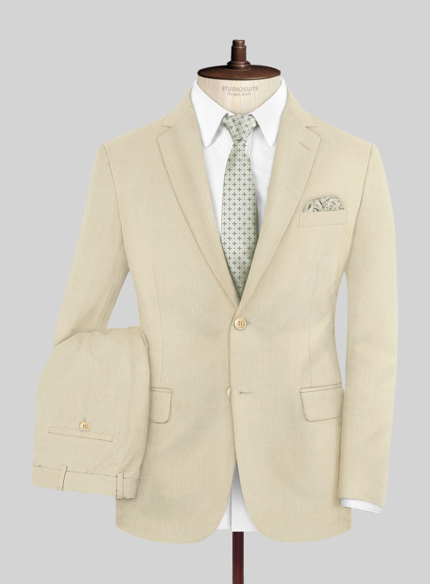 Marco Stretch Light Beige Wool Suit - StudioSuits