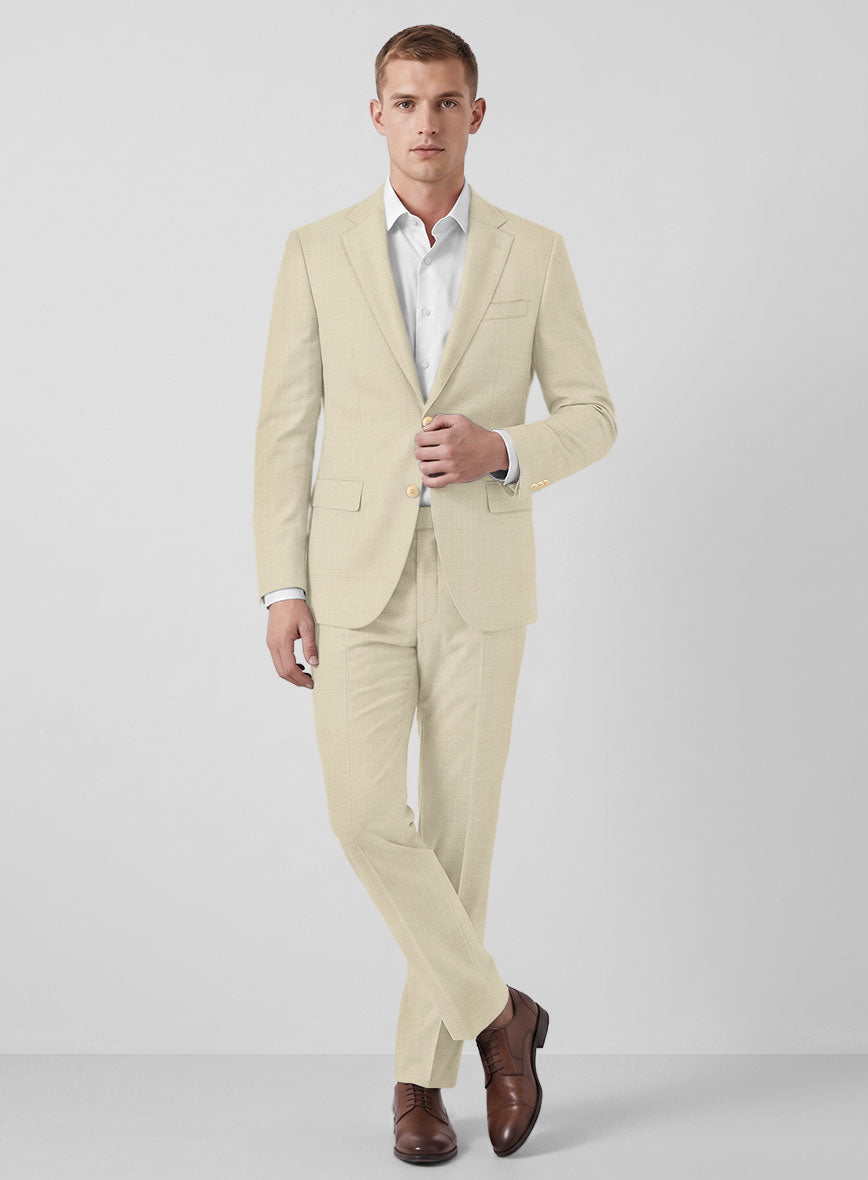 Marco Stretch Light Beige Wool Suit - StudioSuits